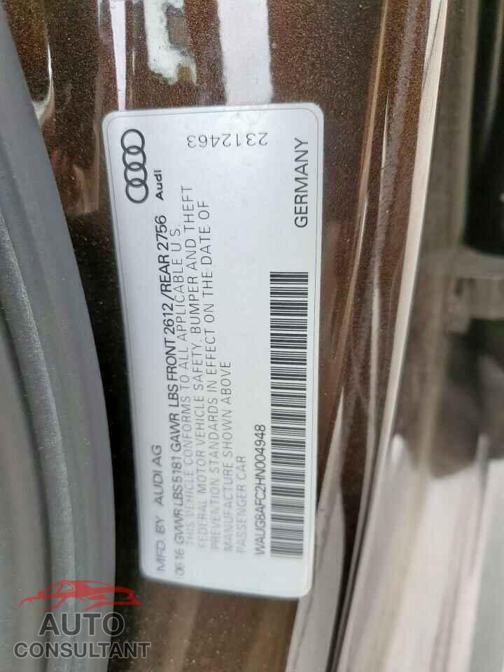 AUDI A6 2017 - WAUG8AFC2HN004948