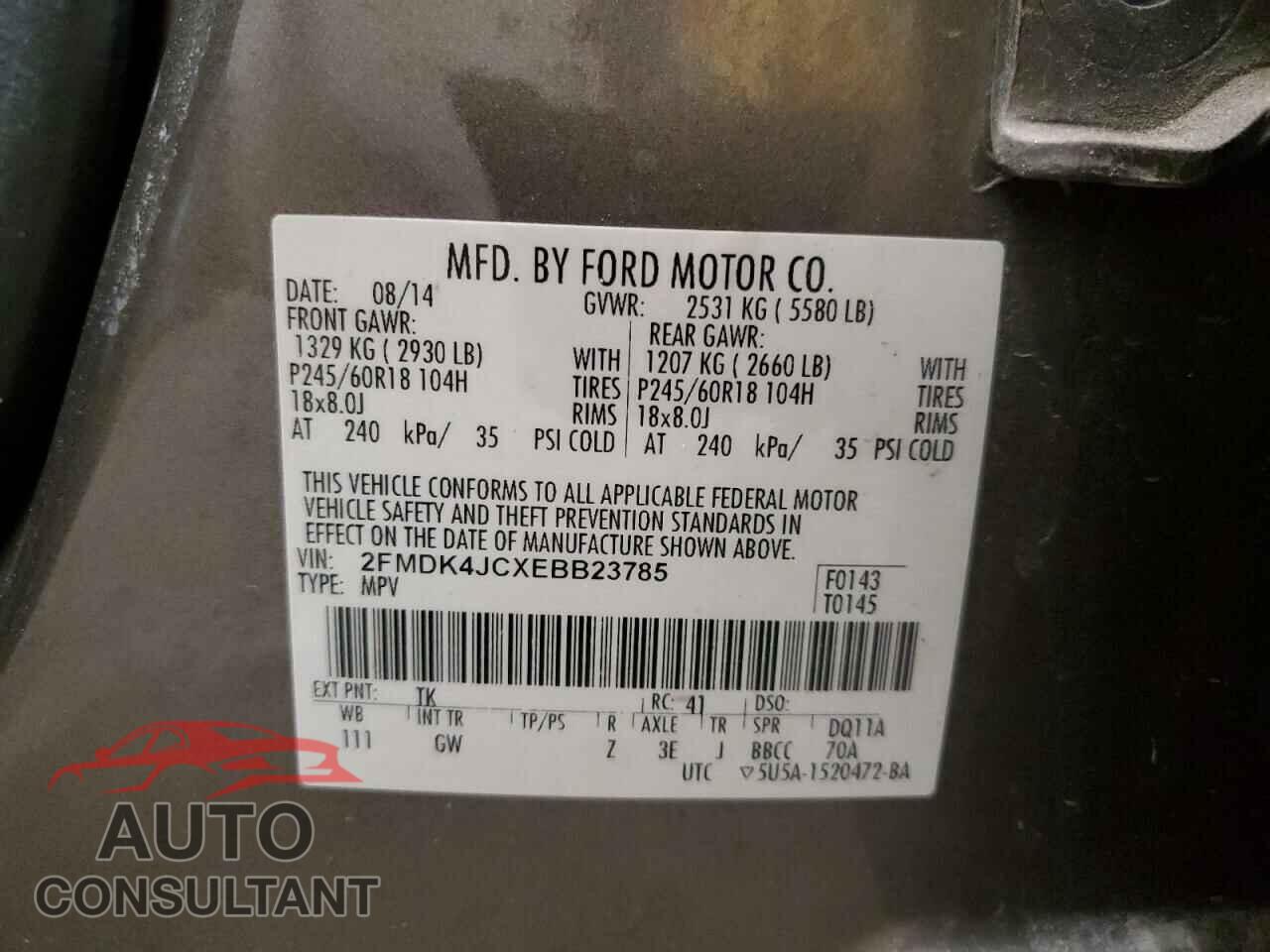 FORD EDGE 2014 - 2FMDK4JCXEBB23785
