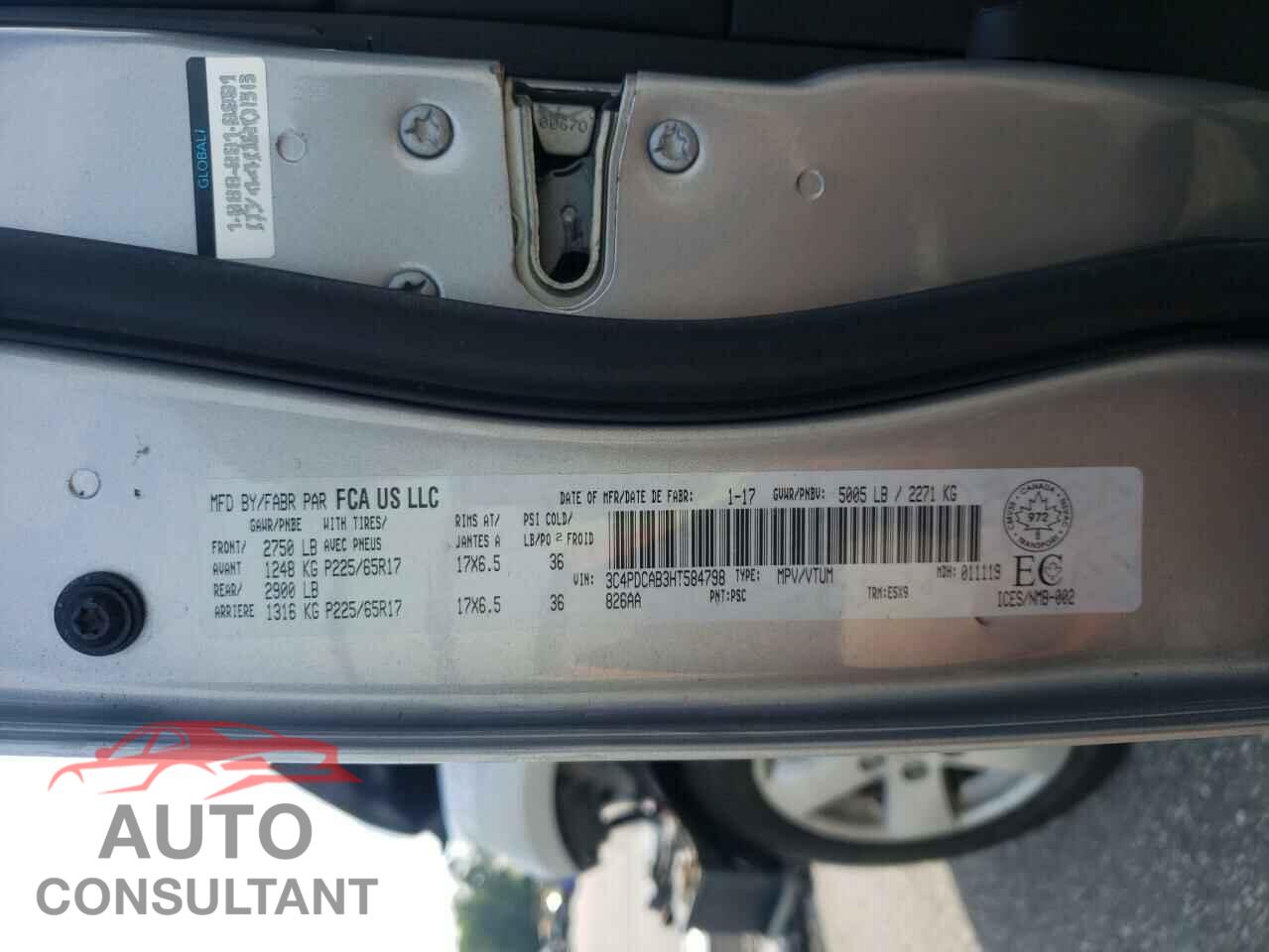 DODGE JOURNEY 2017 - 3C4PDCAB3HT584798