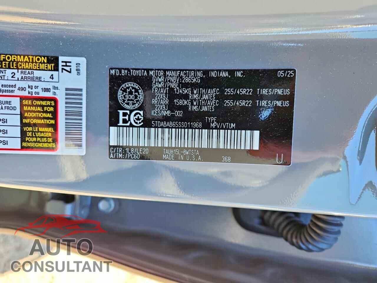 LEXUS UNKNOWN 2025 - 5TDABAB65SS011968