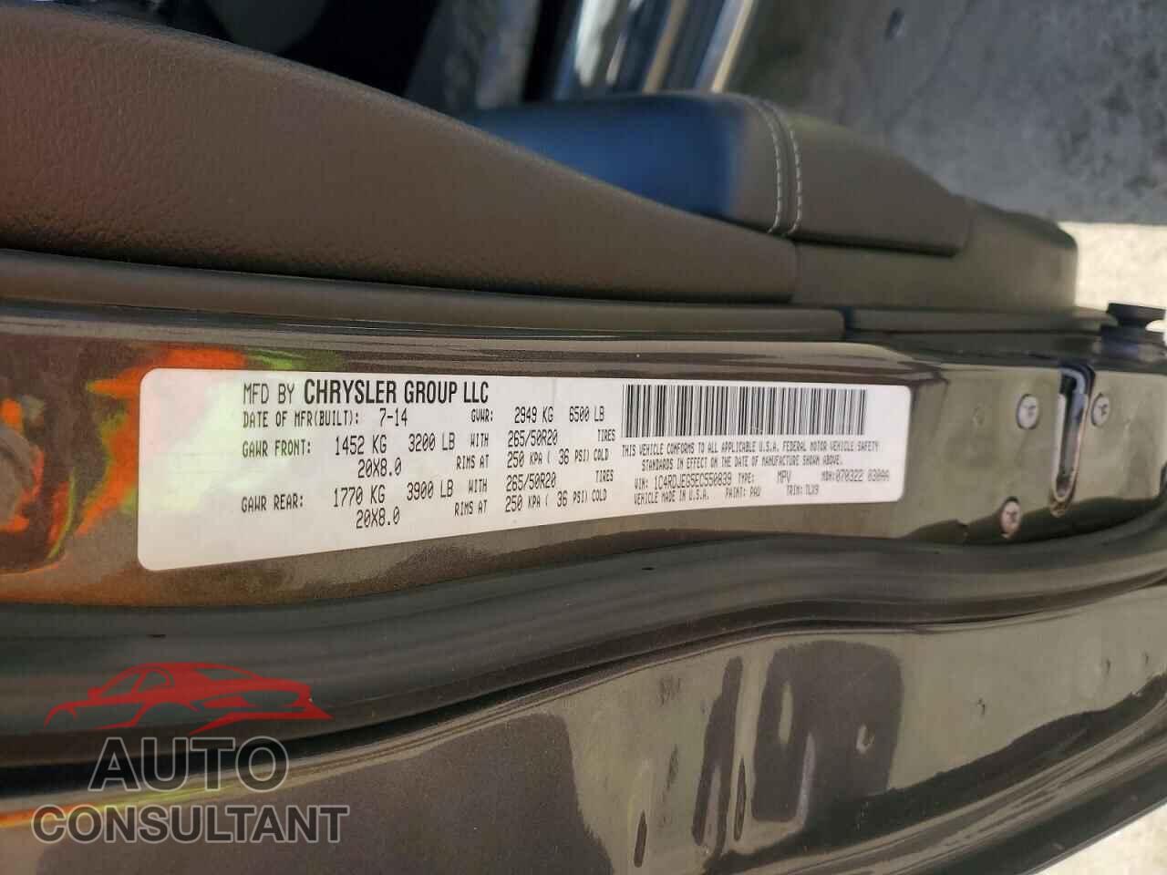 DODGE DURANGO 2014 - 1C4RDJEG5EC550839