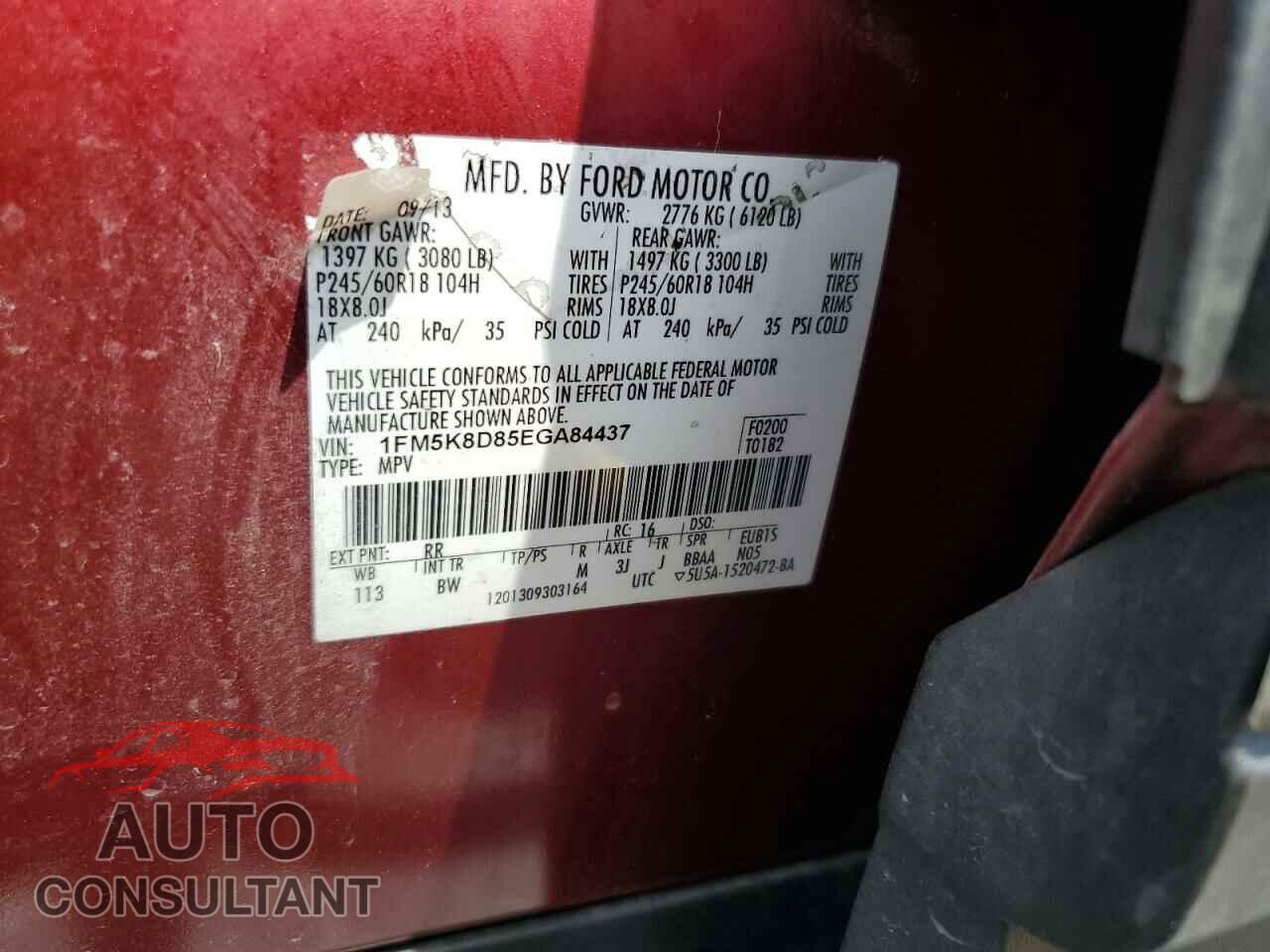 FORD EXPLORER 2014 - 1FM5K8D85EGA84437
