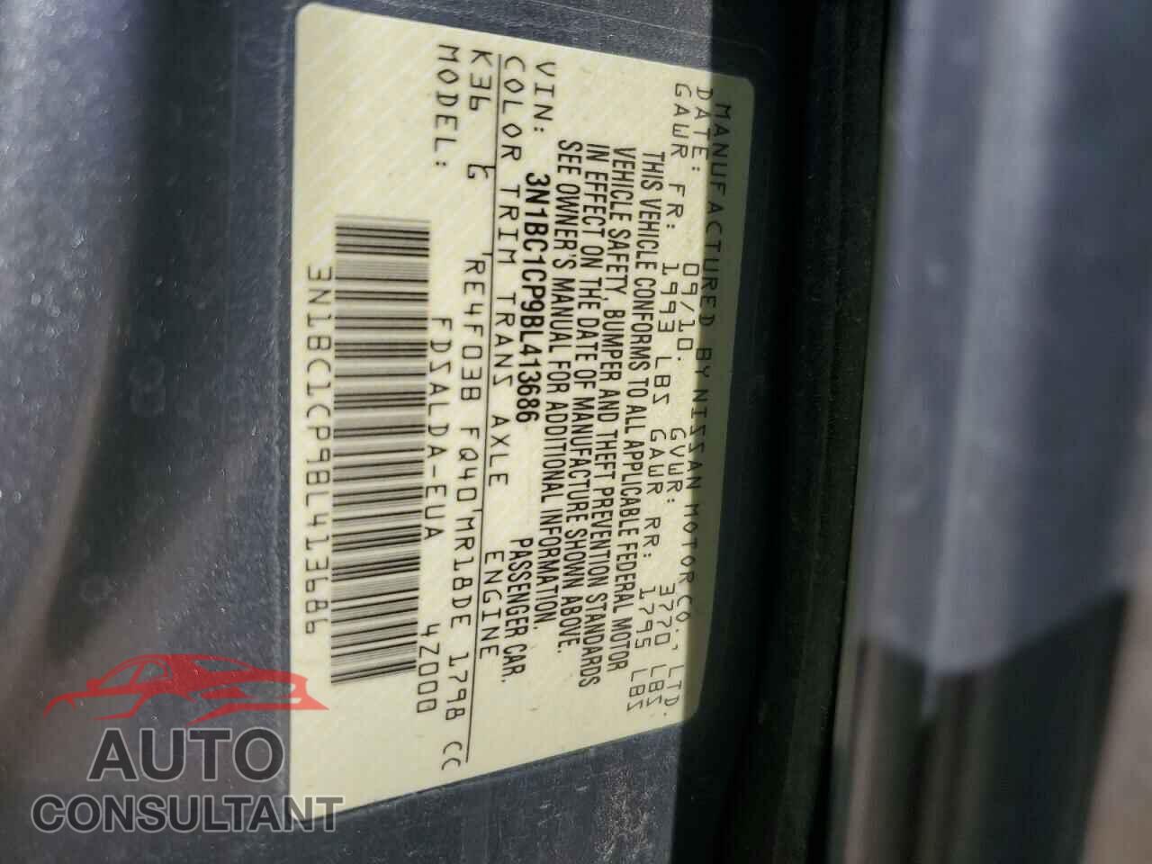 NISSAN VERSA 2011 - 3N1BC1CP9BL413686
