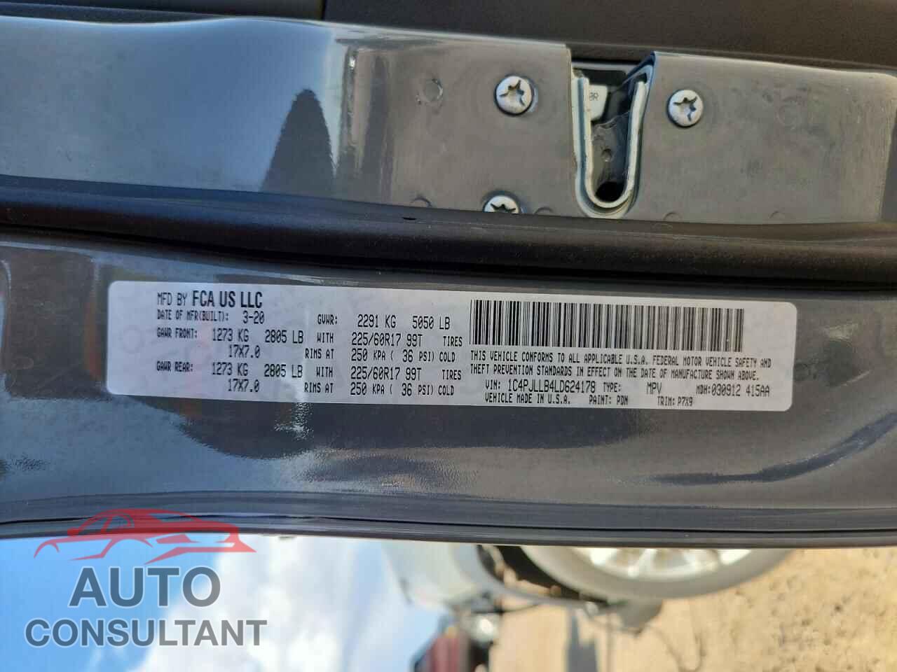 JEEP CHEROKEE 2020 - 1C4PJLLB4LD624178