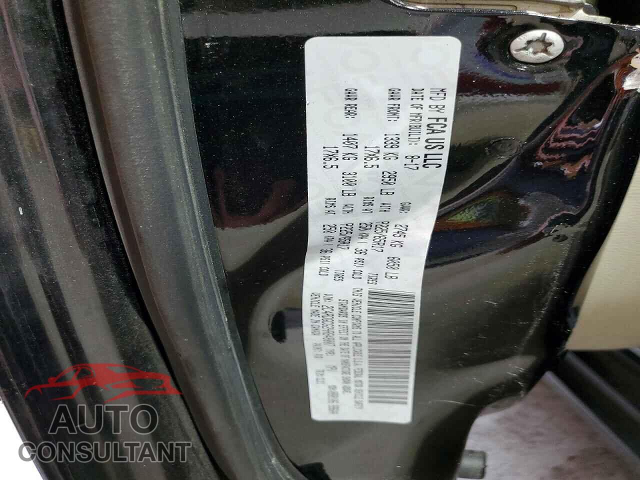 DODGE CARAVAN 2017 - 2C4RDGCG2HR848007