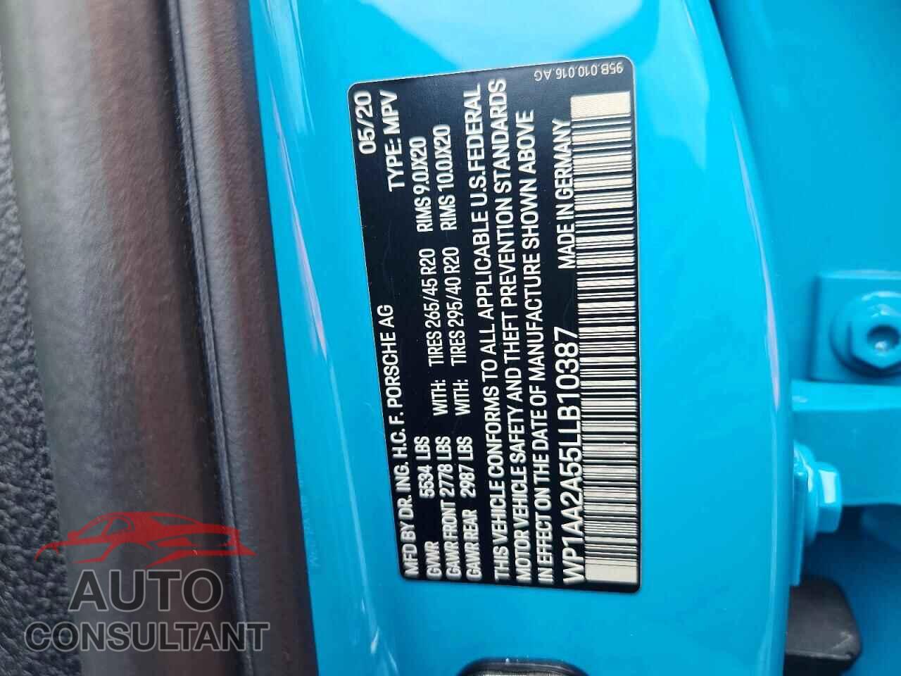 PORSCHE MACAN 2020 - WP1AA2A55LLB10387