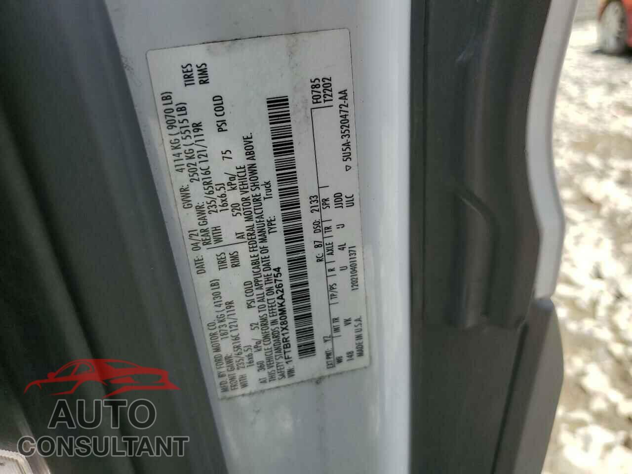 FORD TRANSIT 2021 - 1FTBR1X80MKA26754