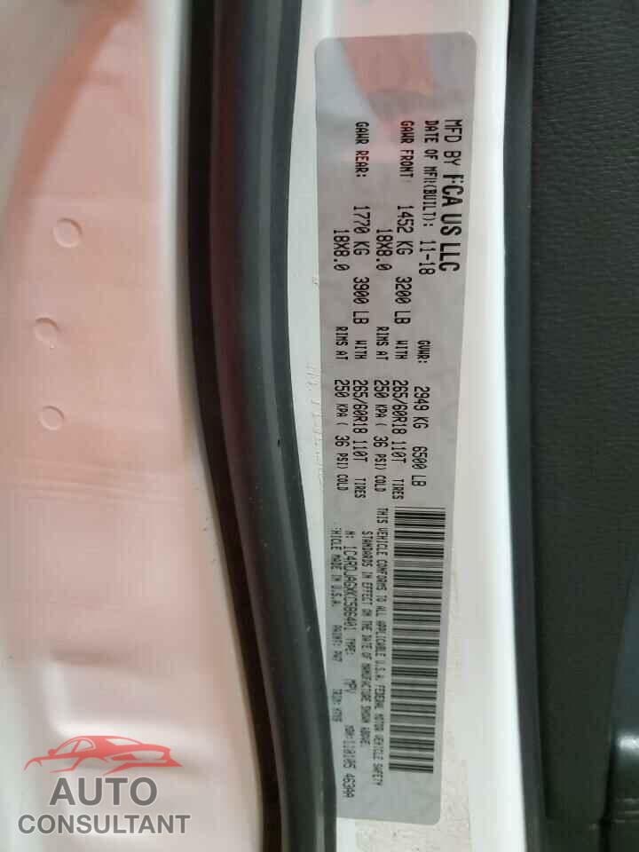 DODGE DURANGO 2019 - 1C4RDJAGXKC586401
