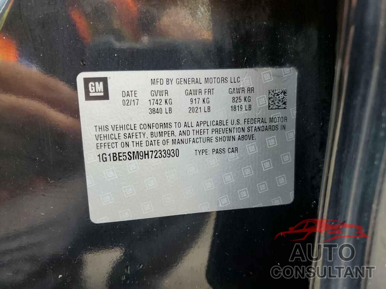 CHEVROLET CRUZE 2017 - 1G1BE5SM9H7233930