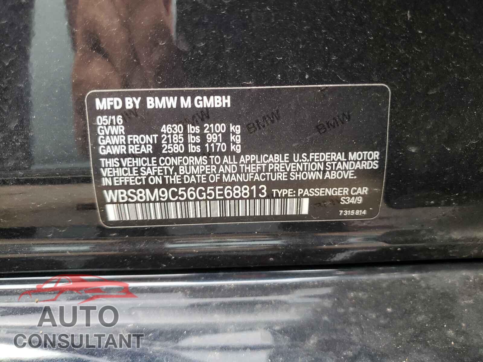 BMW M3 2016 - WBS8M9C56G5E68813