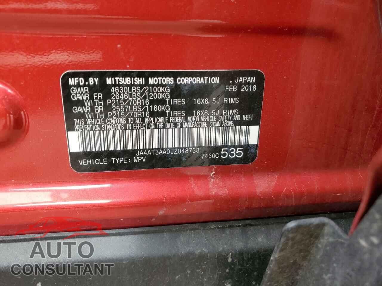 MITSUBISHI ECLIPSE 2018 - JA4AT3AA0JZ048738