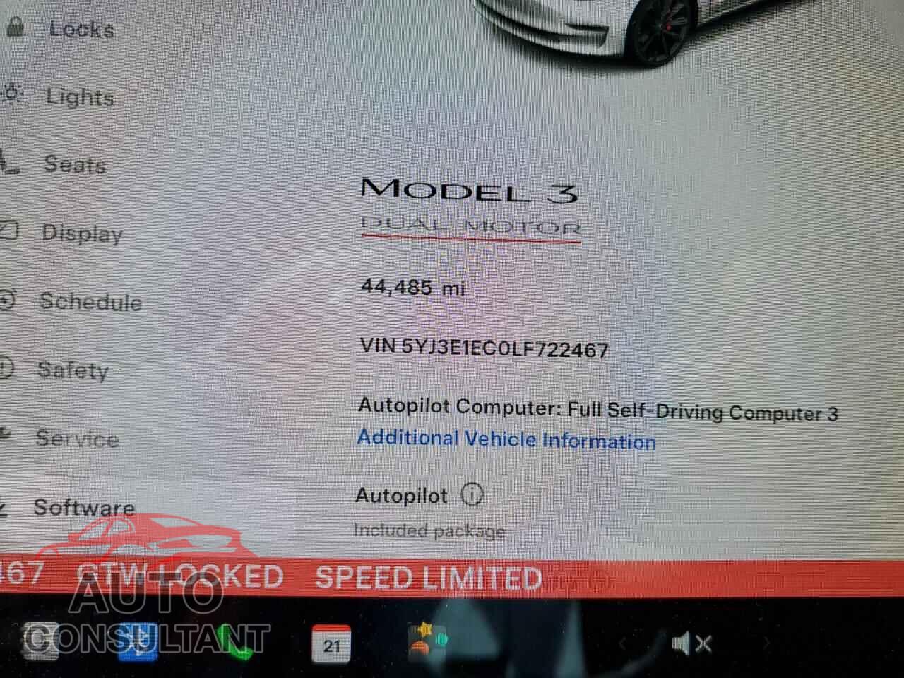 TESLA MODEL 3 2020 - 5YJ3E1EC0LF722467