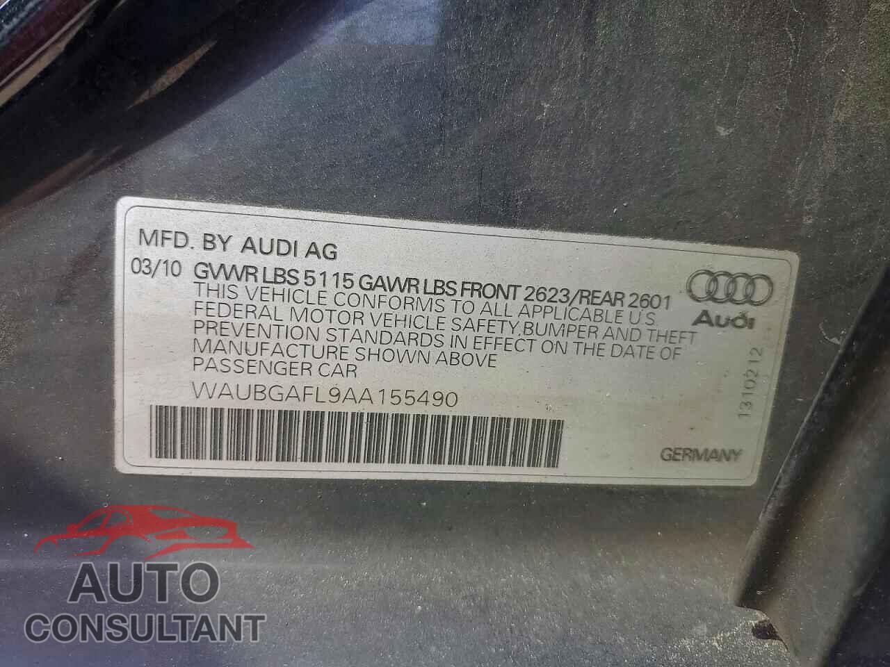 AUDI S4/RS4 2010 - WAUBGAFL9AA155490