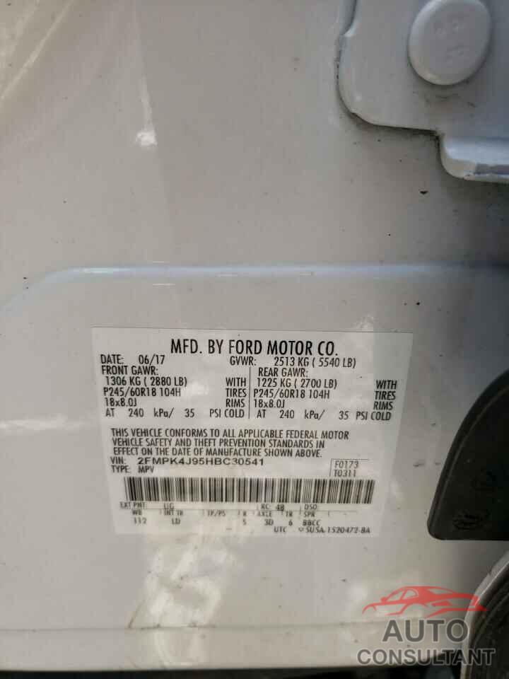 FORD EDGE 2017 - 2FMPK4J95HBC30541