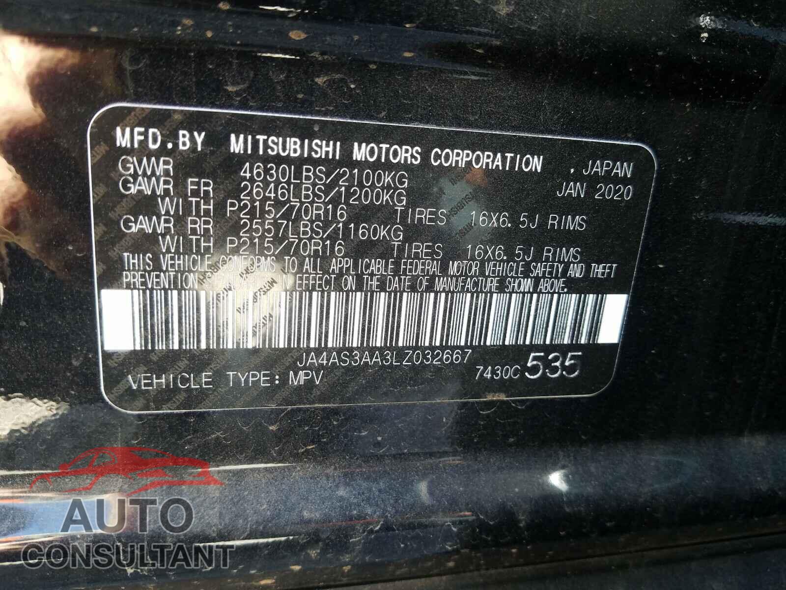 MITSUBISHI ECLIPSE 2020 - JA4AS3AA3LZ032667