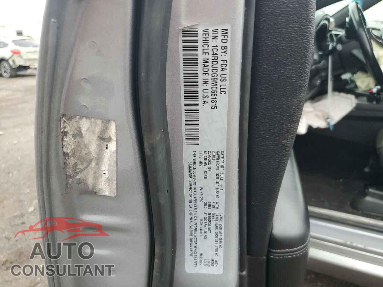 DODGE DURANGO 2021 - 1C4RDJDG9MC661815