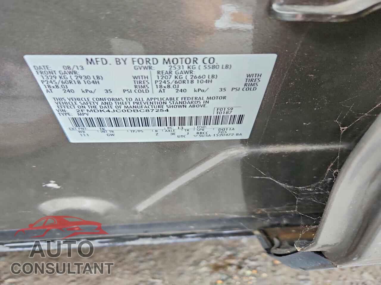 FORD EDGE 2013 - 2FMDK4JC0DBC87254
