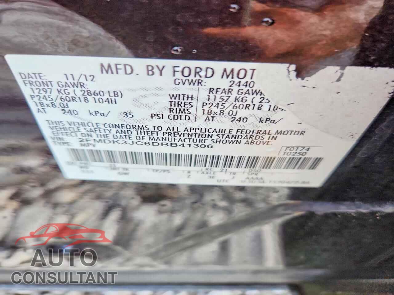 FORD EDGE 2013 - 2FMDK3JC6DBB41306