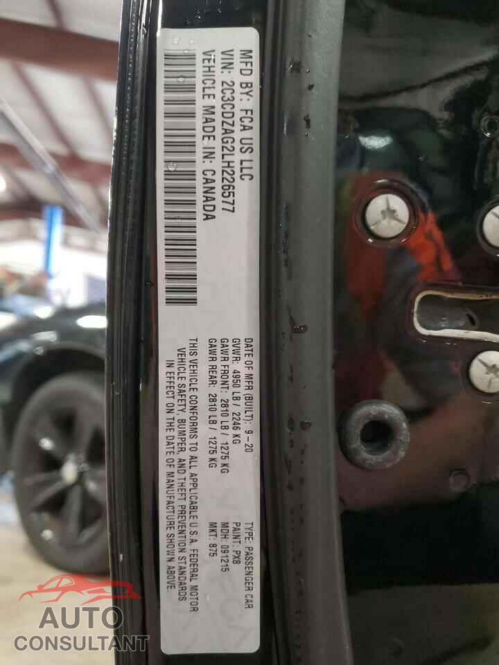 DODGE CHALLENGER 2020 - 2C3CDZAG2LH226577