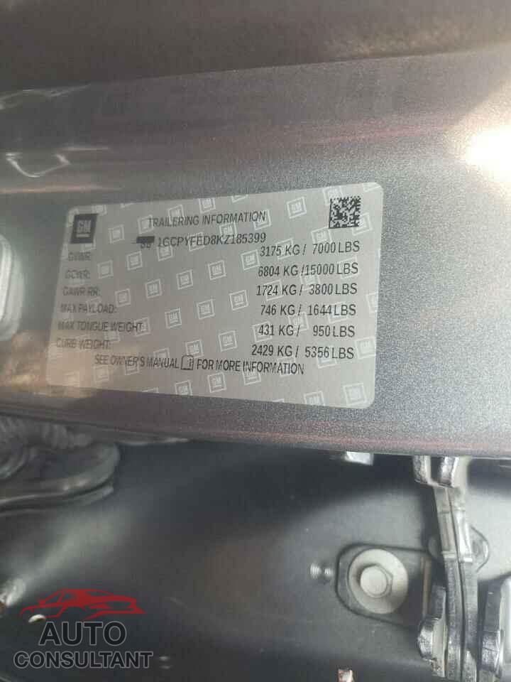 CHEVROLET SILVERADO 2019 - 1GCPYFED8KZ185399