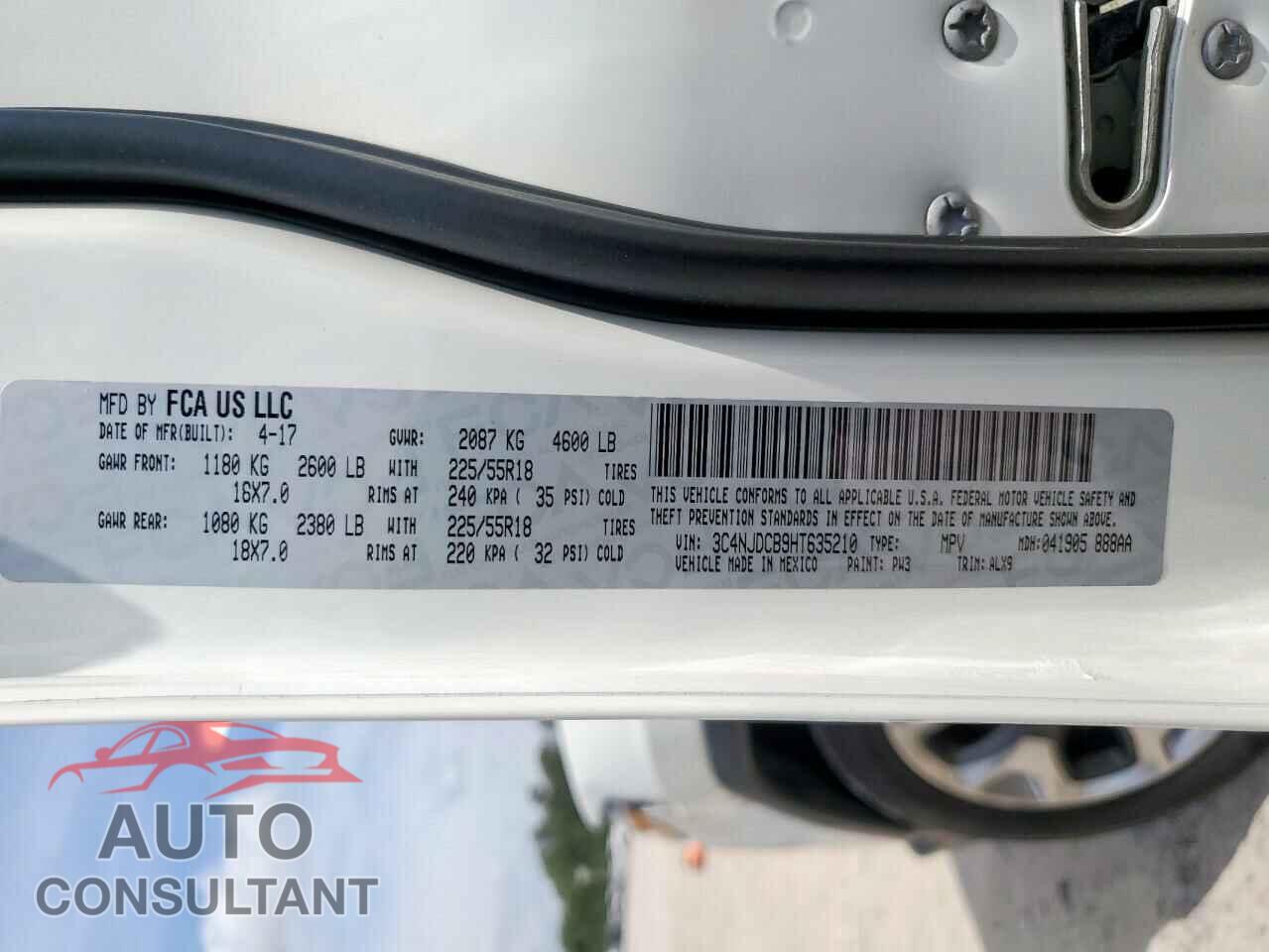 JEEP COMPASS 2017 - 3C4NJDCB9HT635210