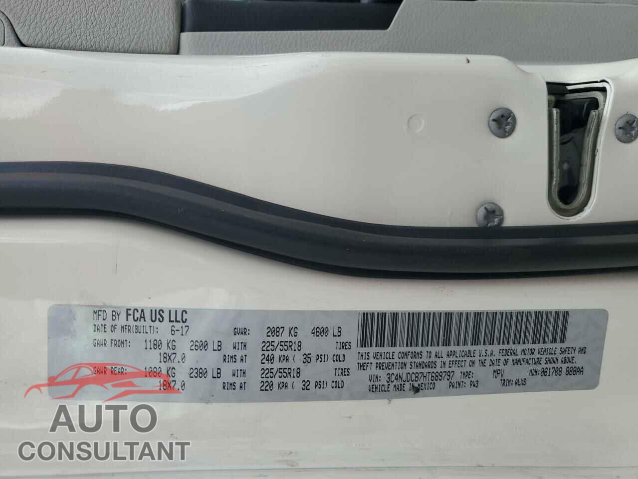 JEEP COMPASS 2017 - 3C4NJDCB7HT689797
