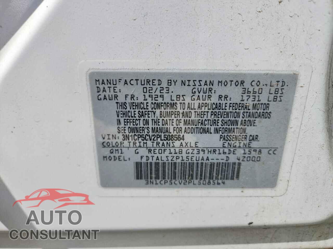 NISSAN KICKS 2023 - 3N1CP5CV2PL508564