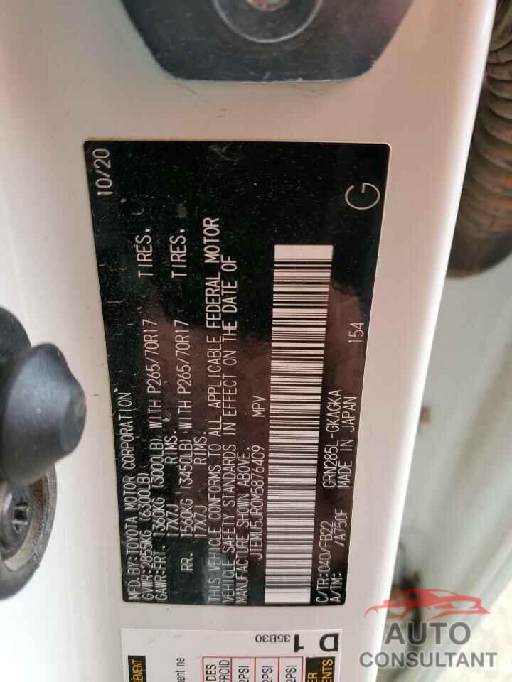 TOYOTA 4RUNNER 2021 - JTEMU5JR0M5876409