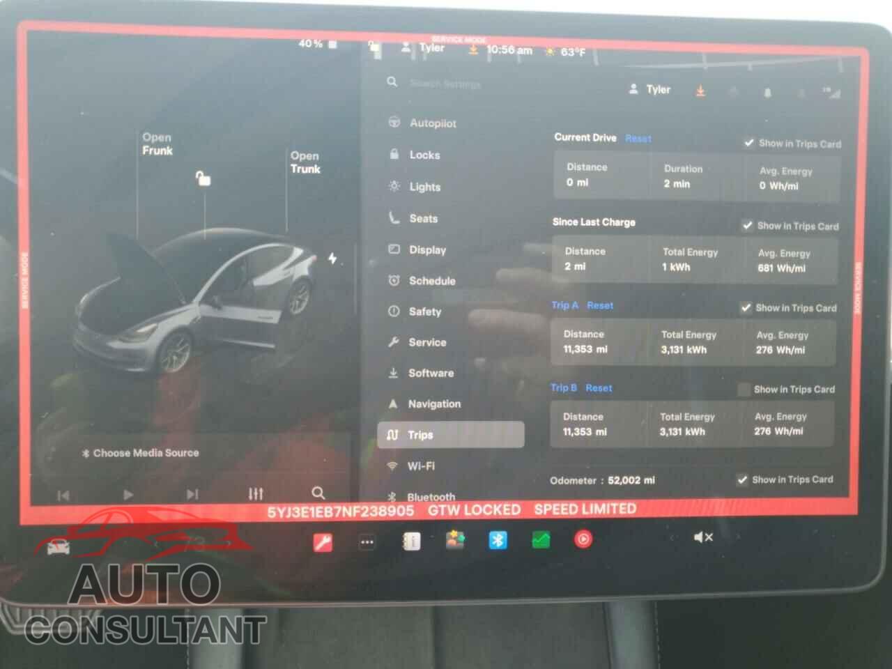 TESLA MODEL 3 2022 - 5YJ3E1EB7NF238905