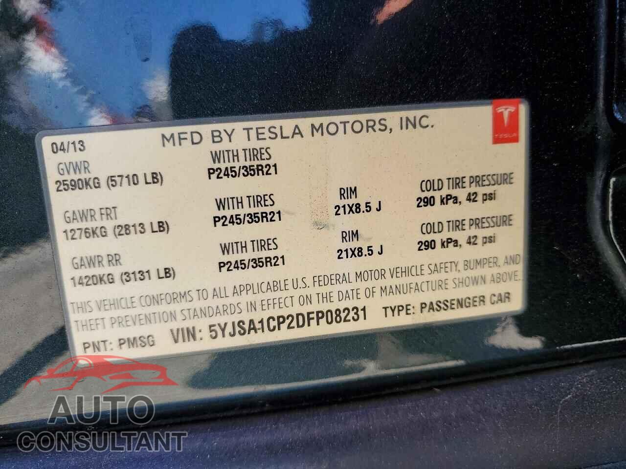 TESLA MODEL S 2013 - 5YJSA1CP2DFP08231