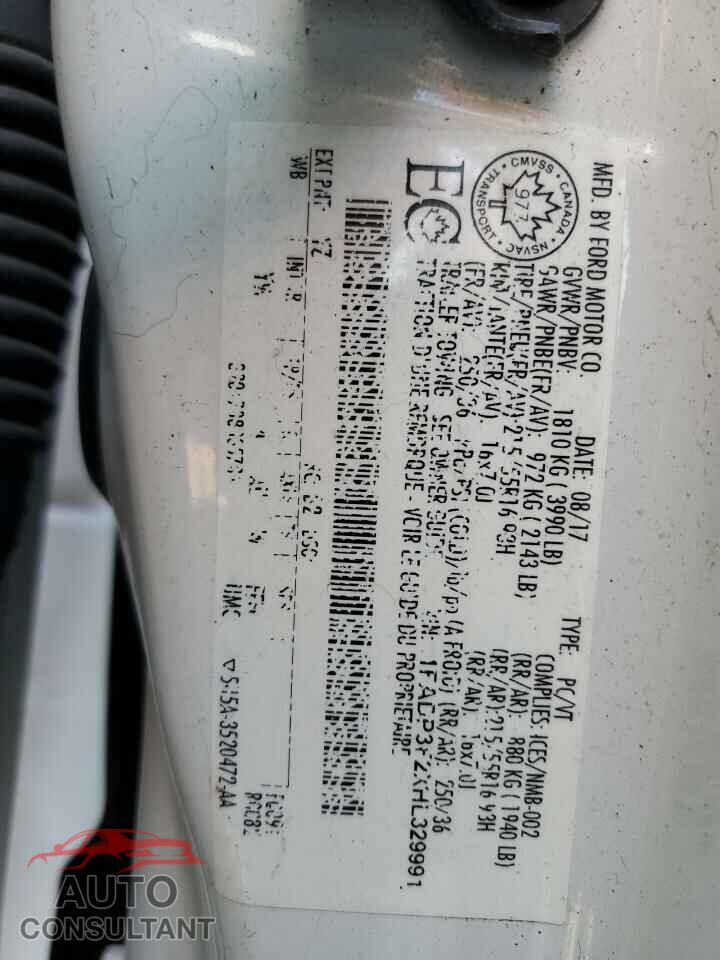 FORD FOCUS 2017 - 1FADP3F2XHL329991