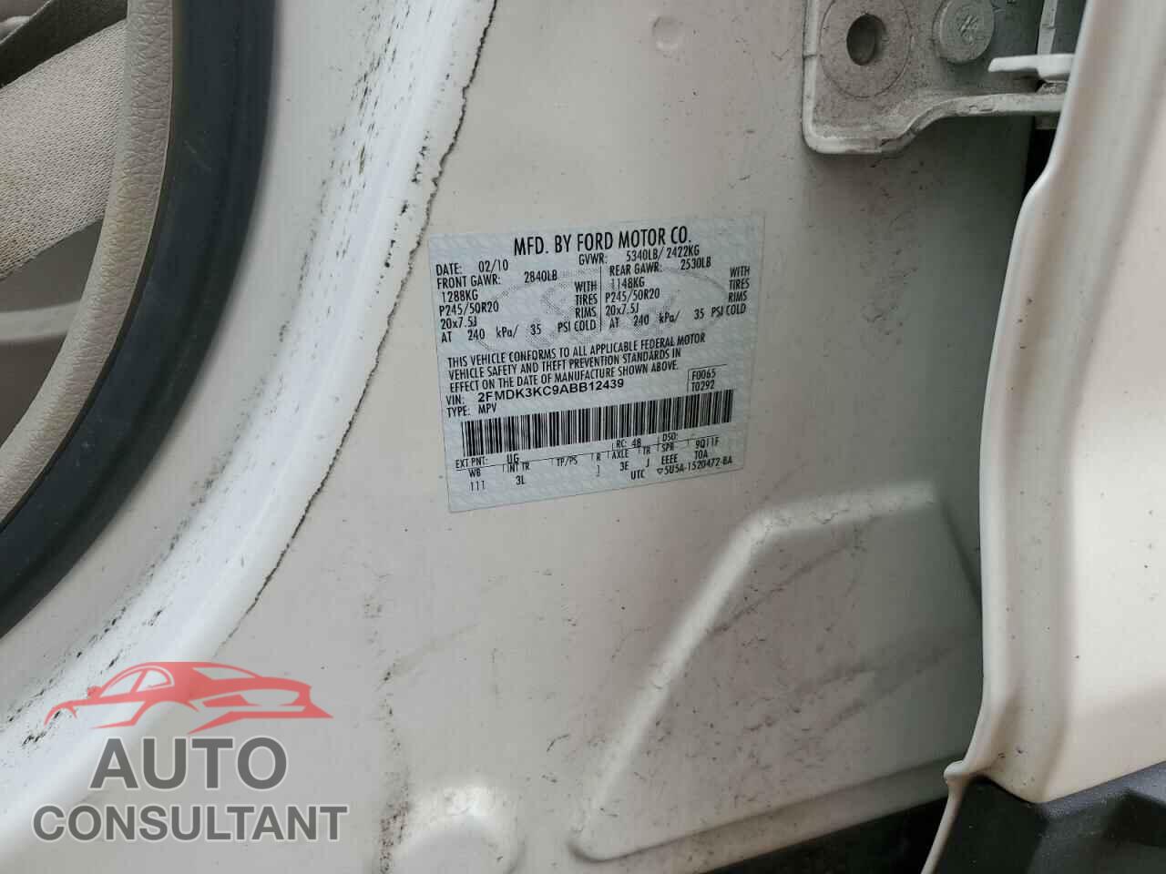 FORD EDGE 2010 - 2FMDK3KC9ABB12439