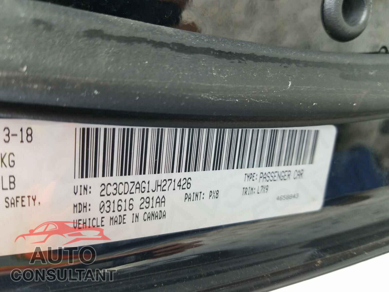DODGE CHALLENGER 2018 - 2C3CDZAG1JH271426