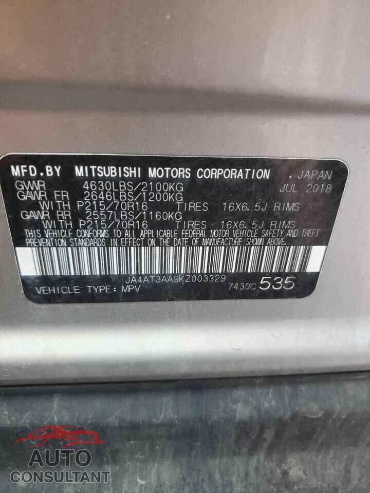 MITSUBISHI ECLIPSE 2019 - JA4AT3AA9KZ003329