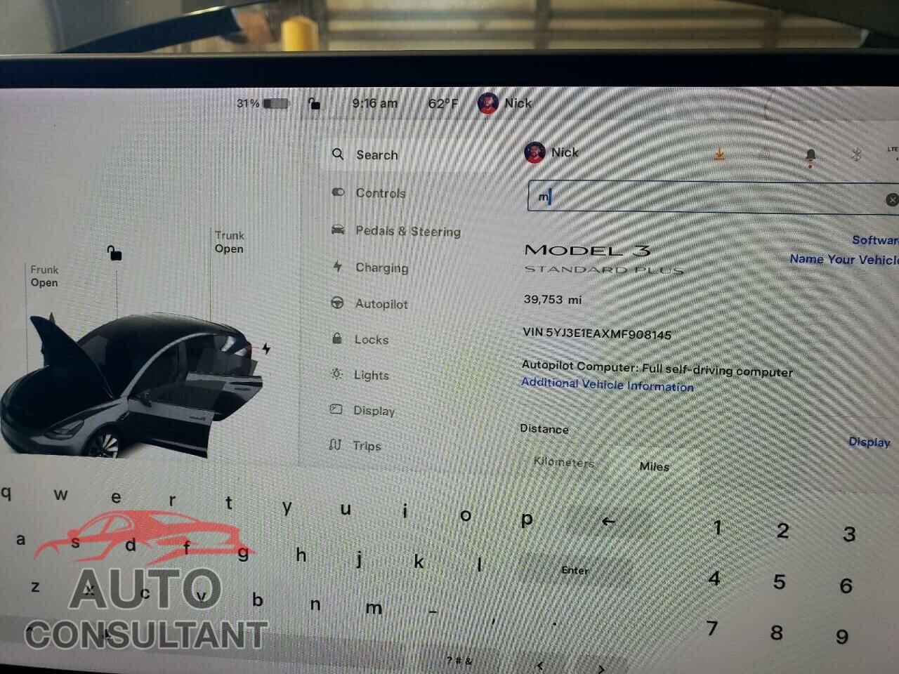 TESLA MODEL 3 2021 - 5YJ3E1EAXMF908145