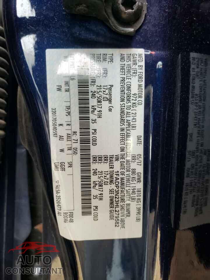 FORD FOCUS 2017 - 1FADP3N23HL279582