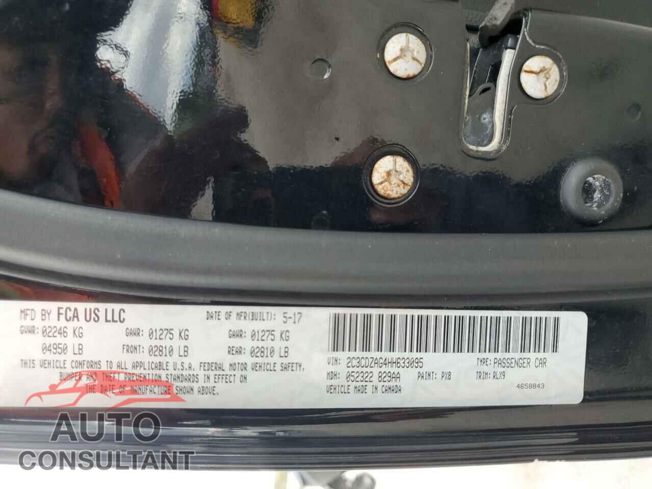 DODGE CHALLENGER 2017 - 2C3CDZAG4HH633095