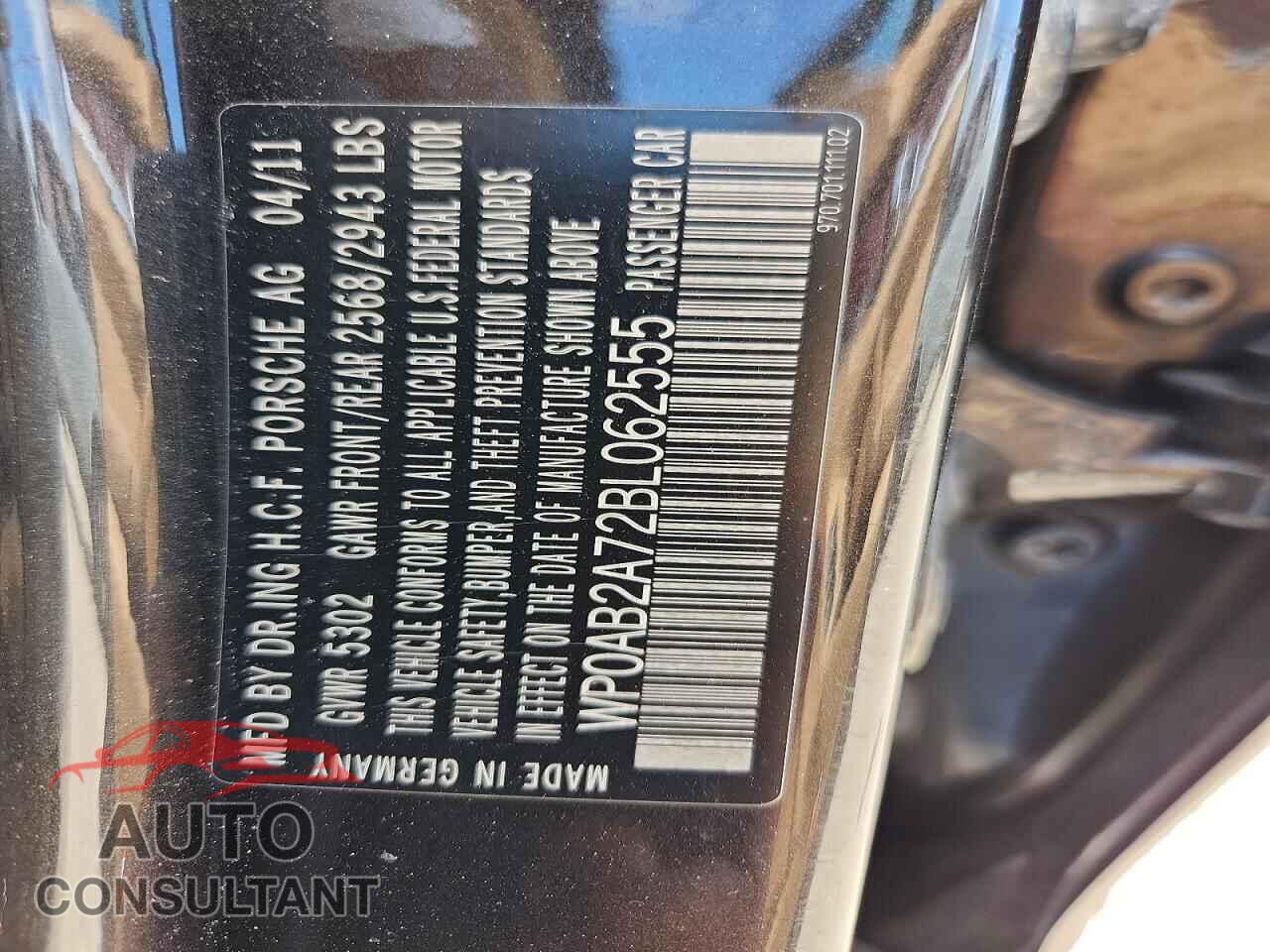 PORSCHE PANAMERA 2011 - WP0AB2A72BL062555