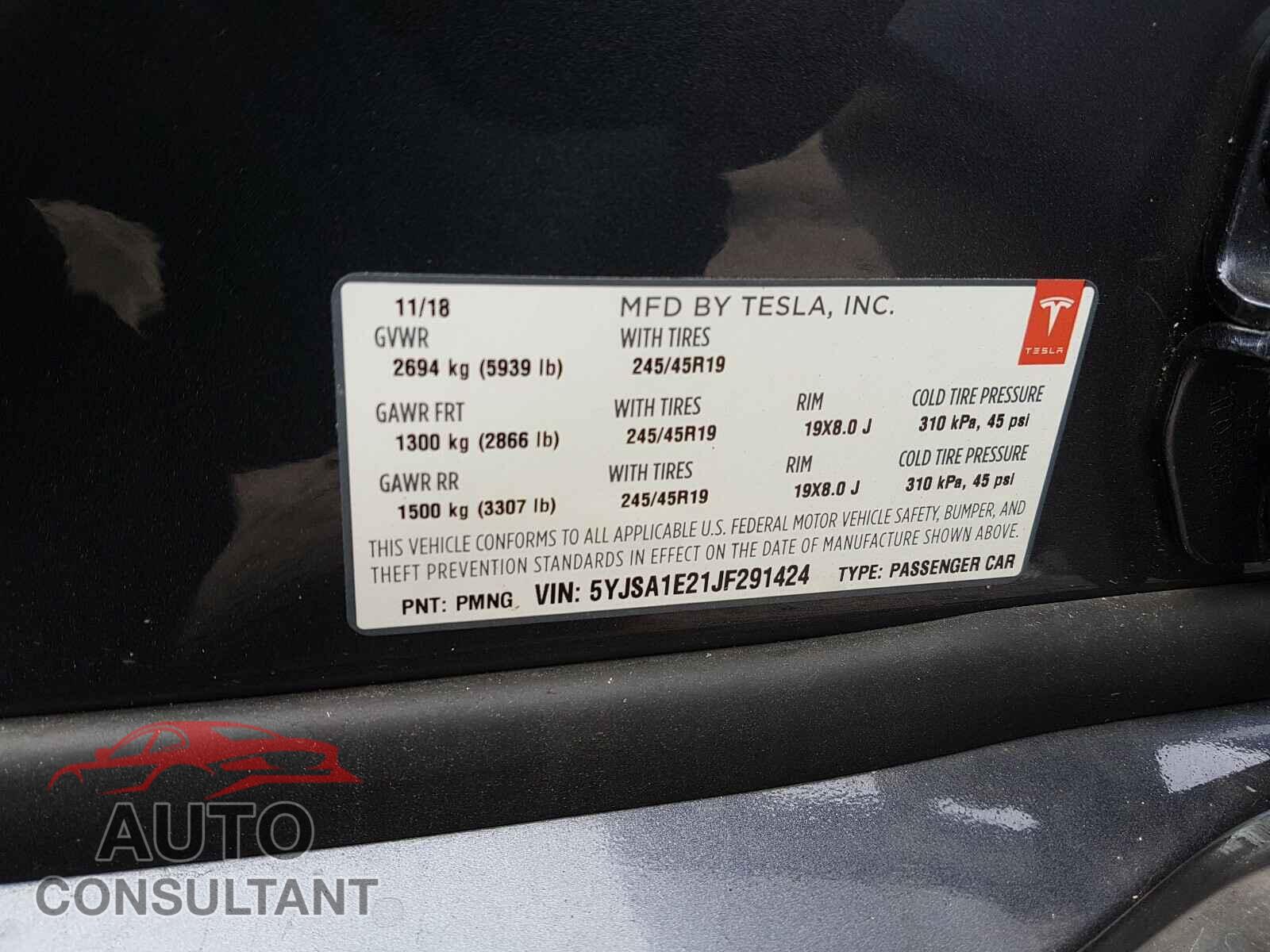 TESLA MODEL S 2018 - 5YJSA1E21JF291424