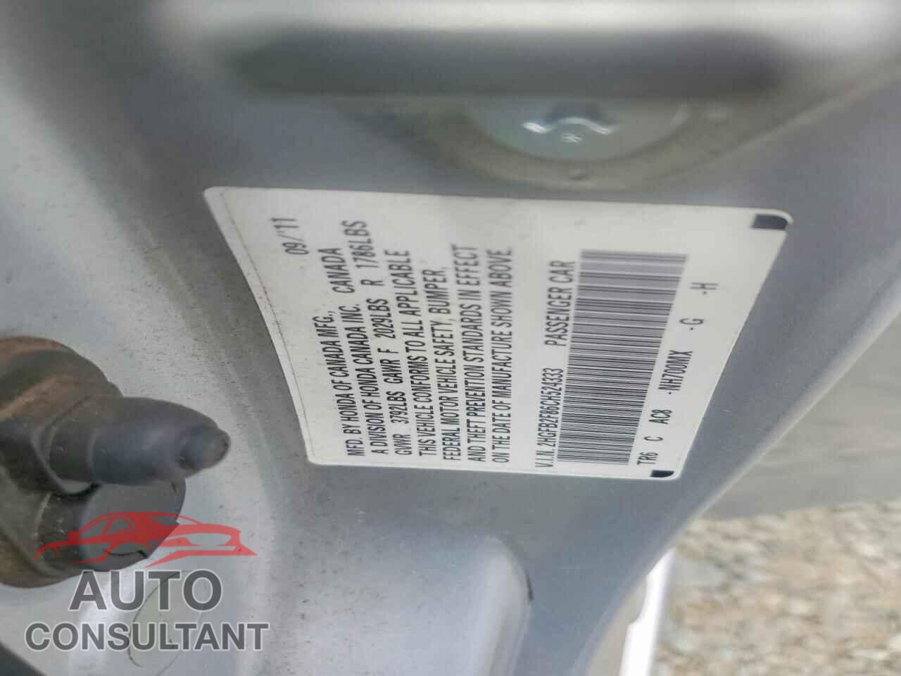 HONDA CIVIC 2012 - 2HGFB2F86CH524333