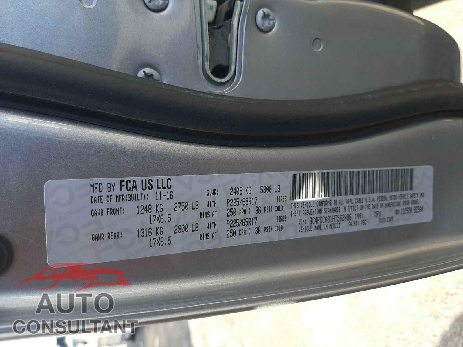 DODGE JOURNEY 2017 - 3C4PDCAB1HT562086