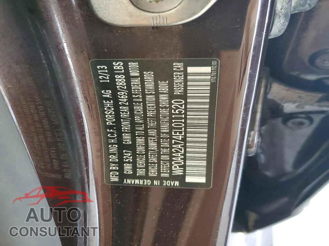 PORSCHE PANAMERA 2014 - WP0AA2A74EL011520