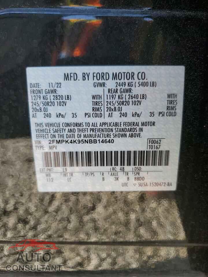 FORD EDGE 2022 - 2FMPK4K95NBB14640