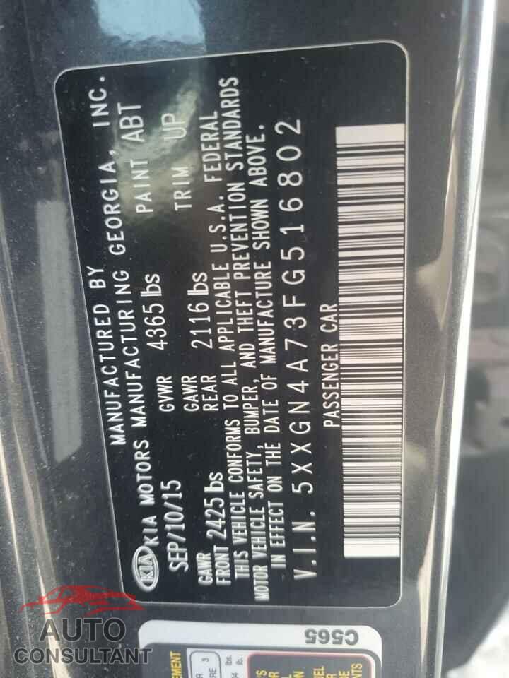 KIA OPTIMA 2015 - 5XXGN4A73FG516802