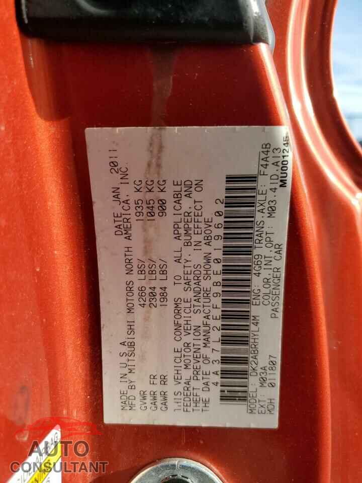 MITSUBISHI ECLIPSE 2011 - 4A37L2EF9BE019602