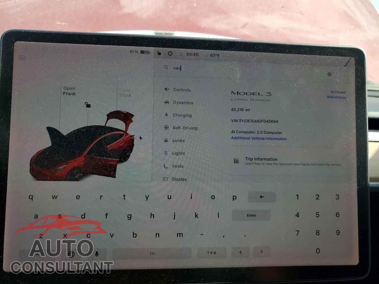 TESLA MODEL 3 2018 - 5YJ3E1EA6JF045694