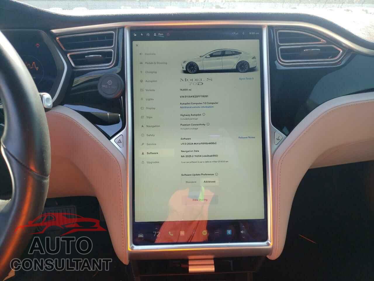 TESLA MODEL S 2015 - 5YJSA1E20FF118291