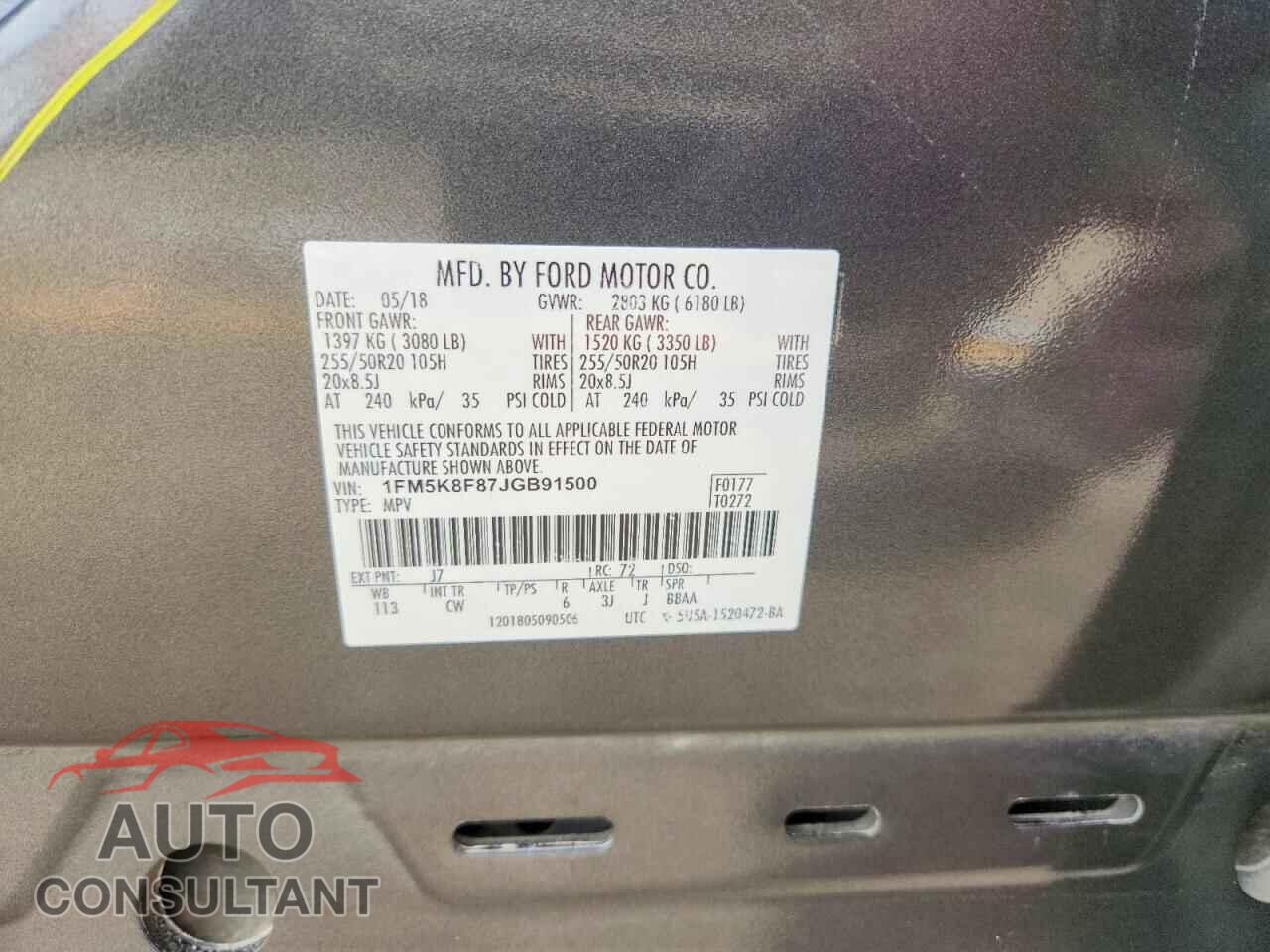 FORD EXPLORER 2018 - 1FM5K8F87JGB91500