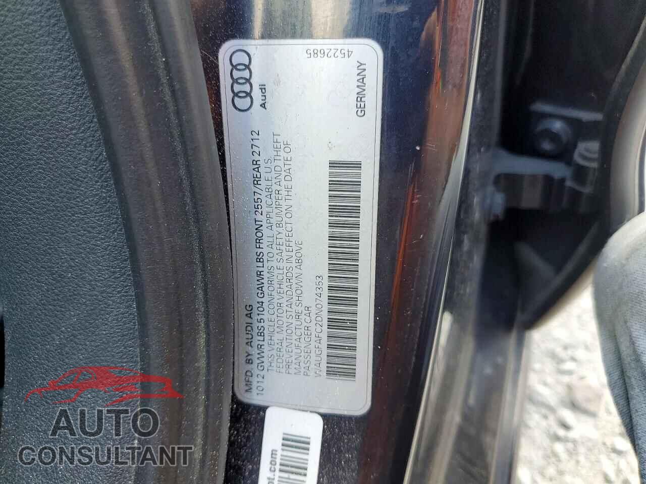 AUDI A6 2013 - WAUGFAFC2DN074353