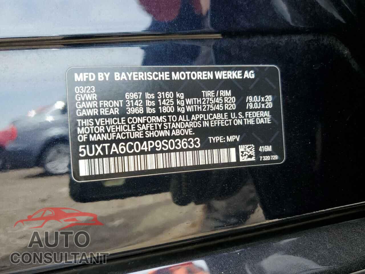 BMW X5 2023 - 5UXTA6C04P9S03633